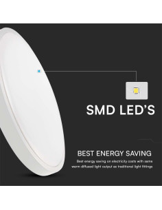 V-TAC 30W LED Плафон Кръг Бяла Рамка 3000К IP44 - 76211 - Цена | LEDs4economy 2