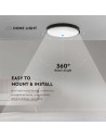 V-TAC 18W LED Плафон Кръг Черна Рамка 3000К IP44 - 3