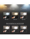V-TAC 36W-72W-36W LED Дизайнерски Плафон Дистанционно Димиращ Ринг Ф670 - 2114951 - 2
