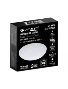 V-TAC 36W LED Плафон Звезди Ф450 3в1 Сменяем Спектър - 217608 2