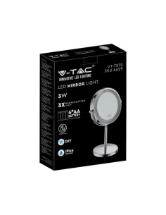V-TAC 3 LED Огледало Настолно 4 x AA Батерии Тяло Никел - 6629 - Цена | LEDs4economy 2