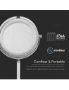 V-TAC 3 LED Огледало Настолно 4 x AA Батерии Тяло Никел - 6629 - 5