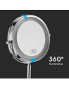 V-TAC 3 LED Огледало Настолно 4 x AA Батерии Тяло Никел - 6629 - 6