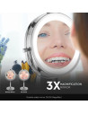 V-TAC 3 LED Огледало Настолно 4 x AA Батерии Тяло Никел - 6629 - 9