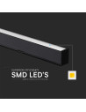 V-TAC 40W LED Linear Hanging Suspension Light : Up & Down System 3IN1 Black Body - 10468 - 2