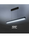 V-TAC 40W LED Linear Hanging Suspension Light : Up & Down System 3IN1 Black Body - 10468 - 3