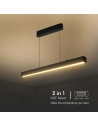 V-TAC 40W LED Linear Hanging Suspension Light : Up & Down System 3IN1 Black Body - 10468 - 8