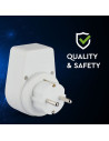 V-TAC 1 Щепсел Адаптер 16А 250V Бял Защита - 8809