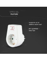 V-TAC 1 Щепсел Адаптер 16А 250V Бял Защита - 8809 - 14