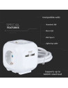 V-TAC 4 Гнезден Комбиниран Разклонител + 2USB 3X1.5 1.4M Бял Куб - 8800 - 2