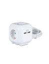 V-TAC 4 Гнезден Комбиниран Разклонител + 2USB 3X1.5 1.4M Бял Куб - 8800 - 4