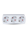 V-TAC 3 Щепсел Разклонител 10/16А 250V Бял - 8789 - 7