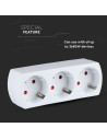 V-TAC 3 Щепсел Разклонител 10/16А 250V Бял - 8789 - 15