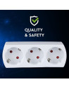 V-TAC 3 Щепсел Разклонител 10/16А 250V Бял - 8789 - 16