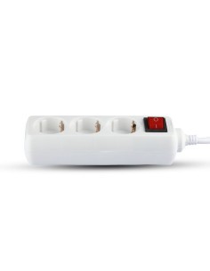 V-TAC 3 Гнезда Разклонител с Ключ Кабел 1.5м Бял - 8762 - Цена | LEDs4economy 2