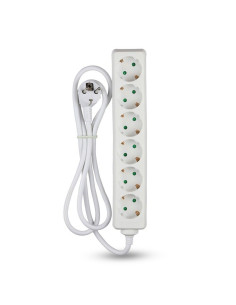 V-TAC 6 Гнезда Разклонител Кабел 3м Бял - 8761 - Цена | LEDs4economy