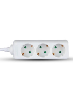 V-TAC 3 Гнезда Разклонител Кабел 1.5м Бял - 8754 - Цена | LEDs4economy