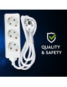 V-TAC 3 Гнезда Разклонител Кабел 1.5м Бял - 8754 - 2