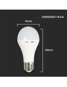 V-tac LED Крушка - 9W E27 A60 Пластик Аварийна 4000К 7010 - 2