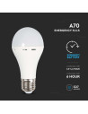 V-tac LED Крушка - 9W E27 A60 Пластик Аварийна 4000К 7010 - 3