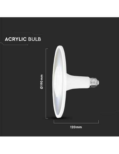 V-TAC LED Крушка SAMSUNG Чип 11W Акрилна UFO Пластик 4000К - 2782