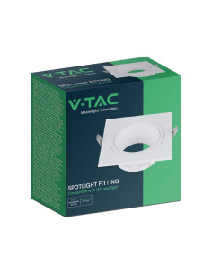 V-TAC GU10 Корпус Метал PC Бял Квадрат - 10297 - Цена | LEDs4economy 2
