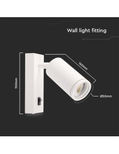 V-TAC GU10 Стенен Хотел Аплик Бял - 10295 - Цена | LEDs4economy 2