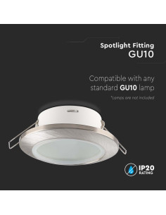 V-TAC GU10 Корпус Кръг Сатен Никел - 6700 - Цена | LEDs4economy 2