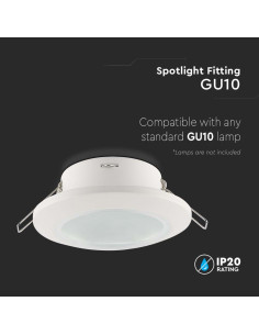 V-TAC GU10 Корпус Кръг Бял - 6698 - Цена | LEDs4economy 2