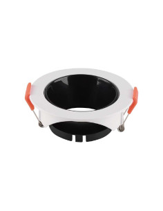 V-TAC GU10 Корпус Кръг Бяла Рамка с Черен Рефлектор - 6645 - Цена | LEDs4economy