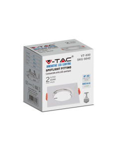 V-TAC GU10 Корпус Квадрат Бял - 6642 - Цена | LEDs4economy 2