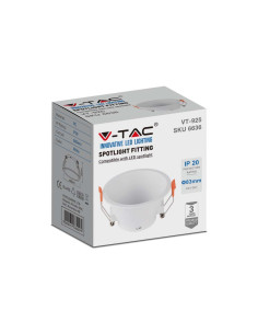 V-TAC GU10 Корпус Кръг Бял - 6636 - Цена | LEDs4economy 2