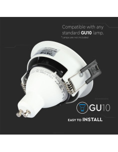 V-TAC GU10 Отливка Кръг Бяло+Черно - 3153 - Цена | LEDs4economy 2