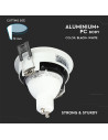 V-TAC GU10 Отливка Кръг Бяло+Черно - 3153 - 11