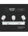 V-TAC 3 x GU10 Корпус Луна Релсов Монтаж Бял - 3619 - 8