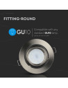 V-TAC GU10 Корпус Луна Кръг Сатен Никел Променлив Ъгъл - 3690 - 4