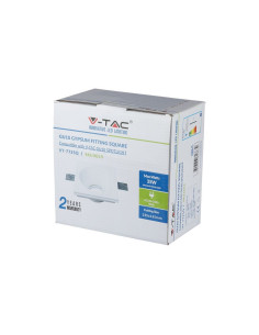 V-TAC GU10 Гипсова Отливка Квадрат Бял - 3653 - Цена | LEDs4economy 2