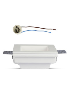 V-TAC GU10 Гипсова Отливка Квадрат Бял - 3649 - Цена | LEDs4economy