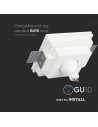 V-TAC GU10 Гипсова Отливка Квадрат Бял - 3649 - 7