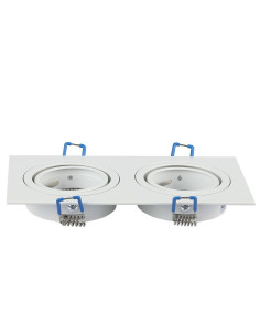V-TAC 2*GU10 Корпус Луна Квадрат Бяла - 3607 - Цена | LEDs4economy