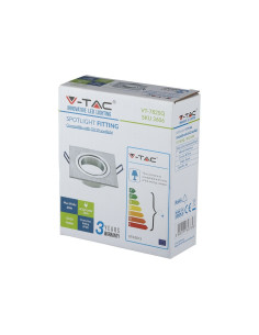 V-TAC 1*GU10 Корпус Луна Квадрат Алуминий - 3606 - Цена | LEDs4economy 2