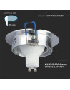 V-TAC 1*GU10 Корпус Луна Кръг Алуминий - 3600 - 9