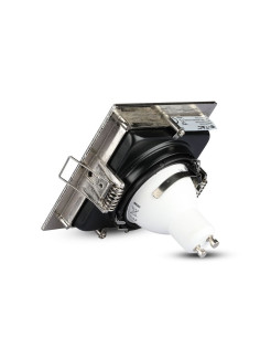 V-TAC GU10 Корпус Луна Квадрат Сатен Никел - 3598 - Цена | LEDs4economy
