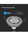 V-TAC GU10 Корпус Луна Кръг Оринтируема Хром - 3589 - 3