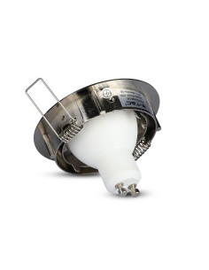 V-TAC GU10 Корпус Луна Кръг Оринтируема Сатен Никел - 3588 - Цена | LEDs4economy