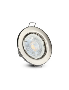 V-TAC GU10 Корпус Луна Кръг Неоринтируема Сатен Никел 2бр/кутия - 3585 - Цена | LEDs4economy