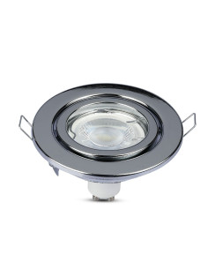 V-TAC GU10 Корпус Луна Кръг Оринтируема Хром - 3471 - Цена | LEDs4economy