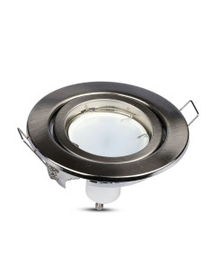 V-TAC GU10 Корпус Луна Кръг Оринтируема Сатен Никел - 3470 - Цена | LEDs4economy