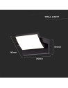 V-TAC 20W LED Стенна Лампа Черна 3000К IP65 - 2936 - 3