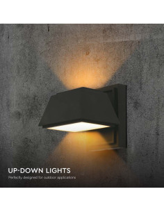 V-TAC 14W Стенна Лампа (L16*W16.5*H16.4мм) 3000K Черно Тяло IP65 - 10564 - Цена | LEDs4economy 2